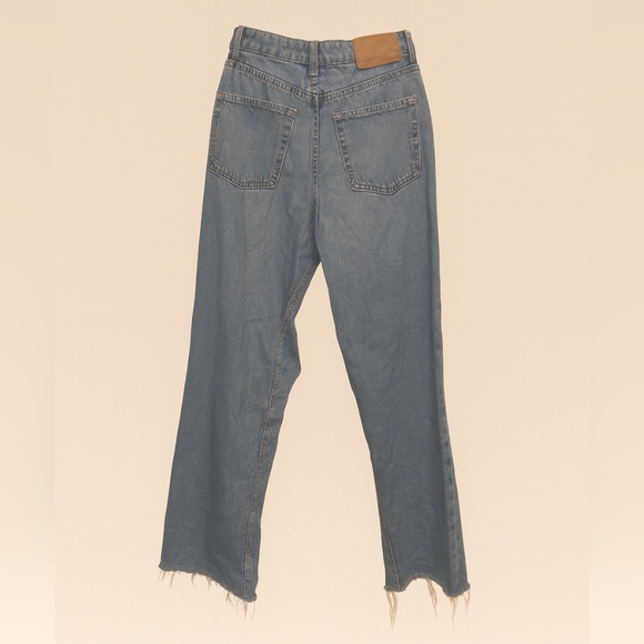 H&M &Denim Wide Leg Utra High Waist Size 6 Distressed - Picture 2 of 8